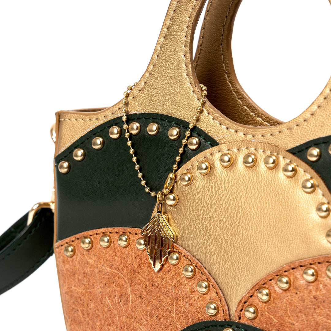 Green Hermitage Savannah Vegan Leather Sling - Gold