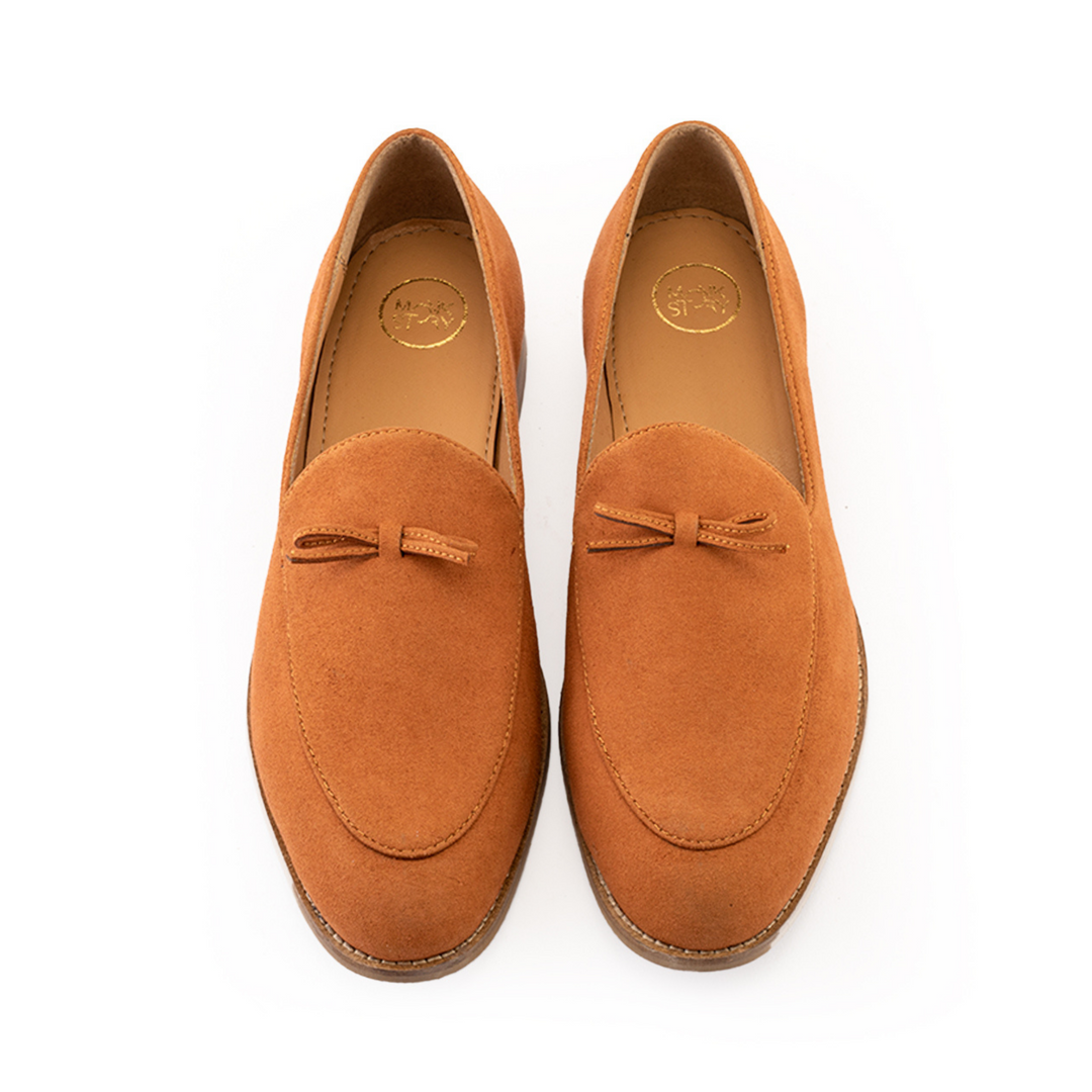 Monkstory Wyld Faux-Suede Slip-Ons – Pastel Peach