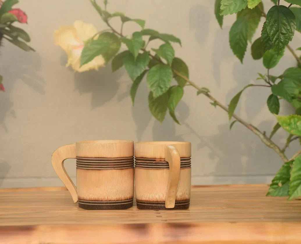 Handmade Bamboo 3 inch Tea Cup with Smoked Finish