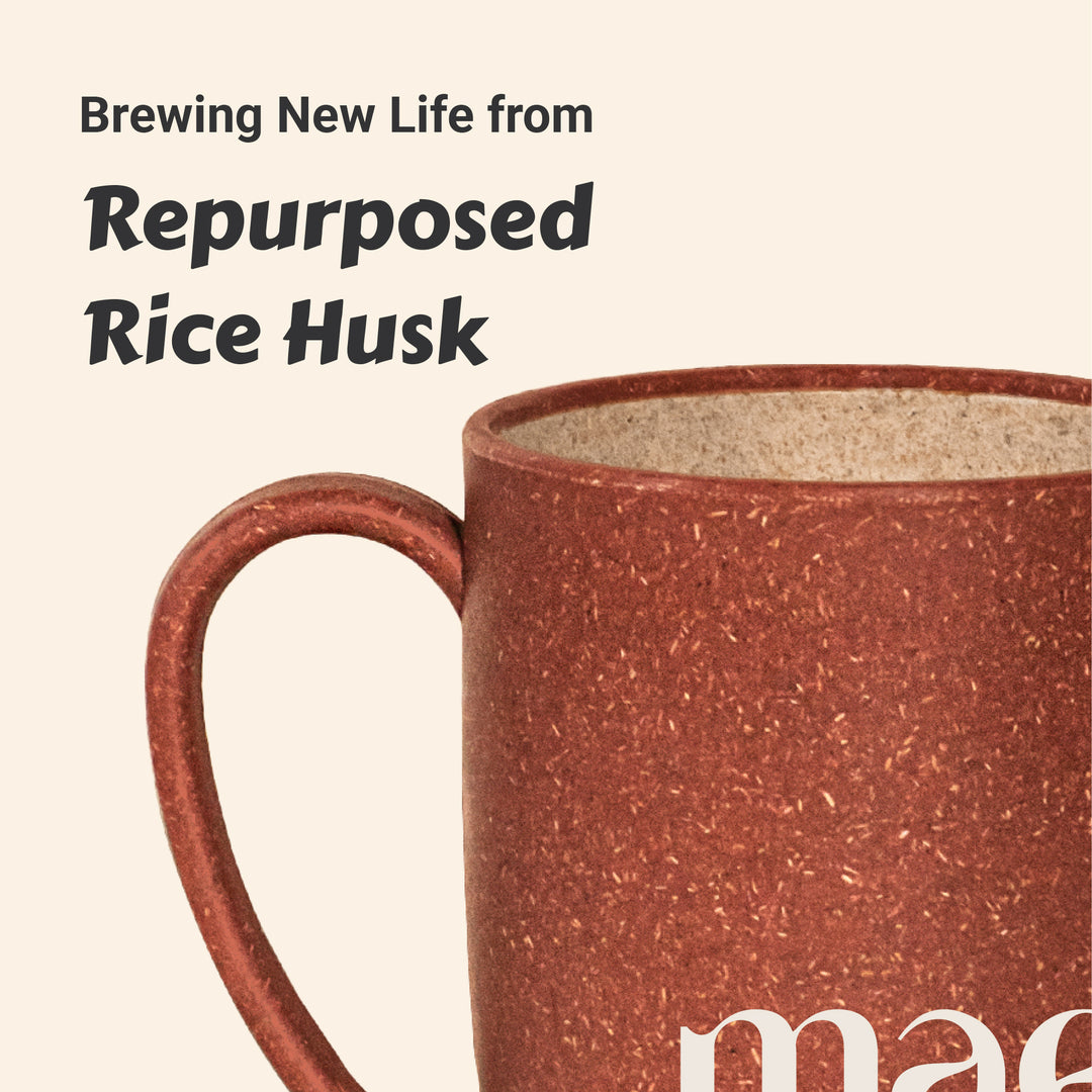 MAE Rice Husk Mug with Lid - 370 ml