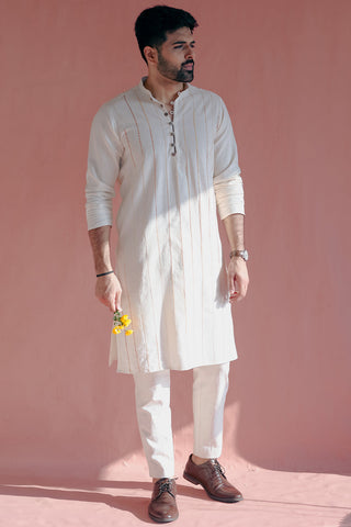 ITIDOR Aralinn Kurta - Chinese Collar, Back Waist Elastic