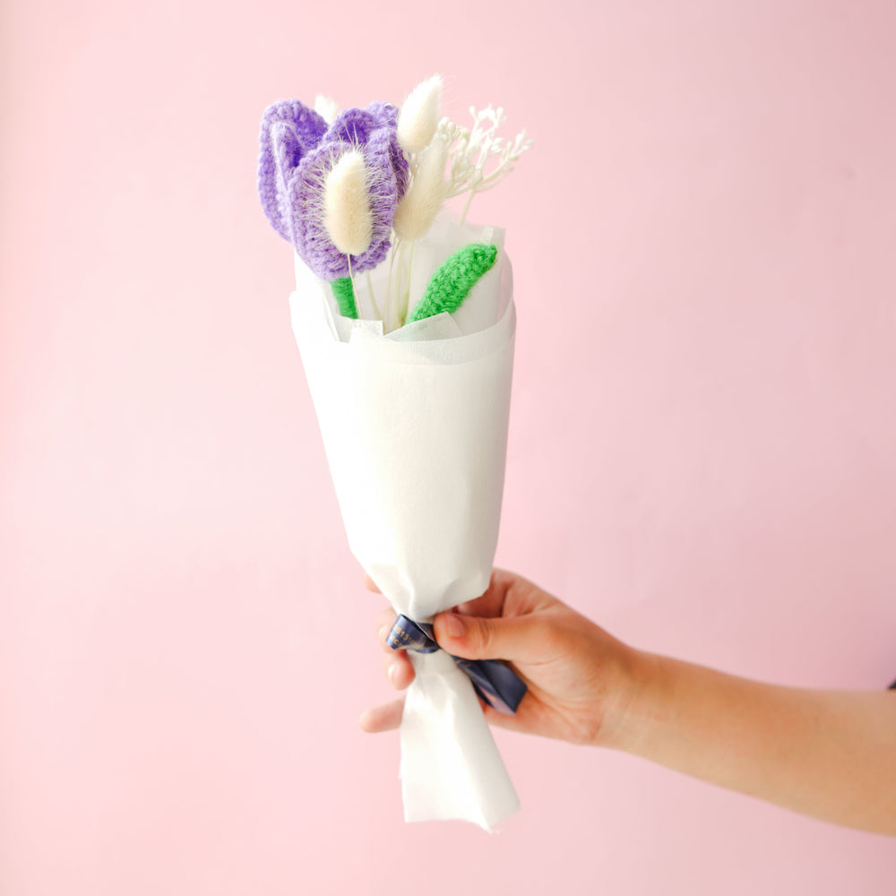 Lilac Petal Crochet Flower Bunch | Handmade Lilac Flowers with Dried Floral Wrap – ArteCasa