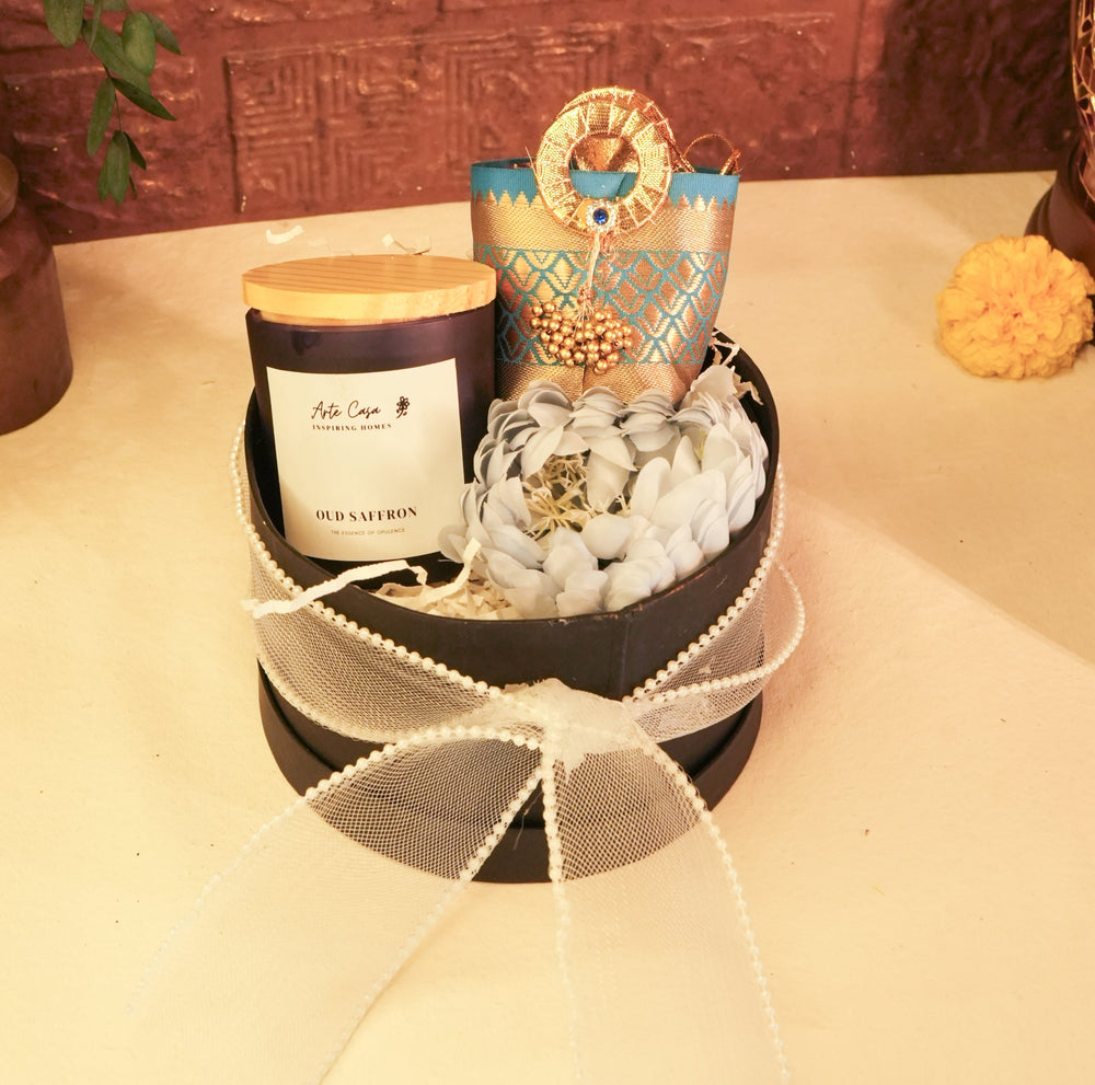 Sneh Chakra Diwali Box – Premium Diwali Gift Hamper with Candle, Dry Fruits & Shubh Labh