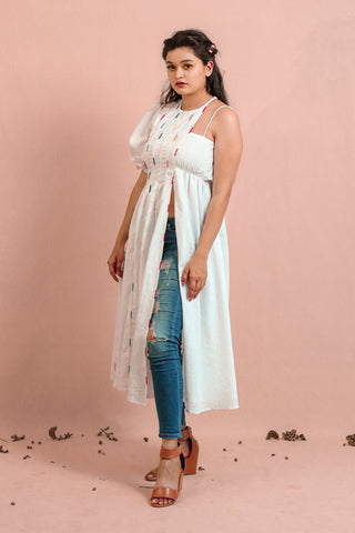 ITIDOR Wabi Sabi Kurti - Puff Sleeve,  Single Dori On One Side