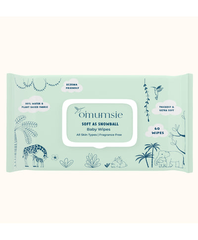 Thickest 99% Water Cotton Baby Wipes for Sensitive Skin (60 pcs)