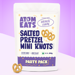 Atom Eats Salted Mini Pretzel Knots Party Pack | 200g Pack by Atom Eats