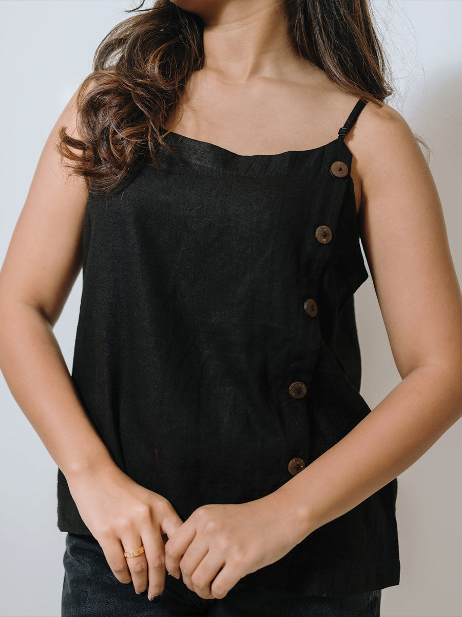 THE LINEN BUTTON TOP