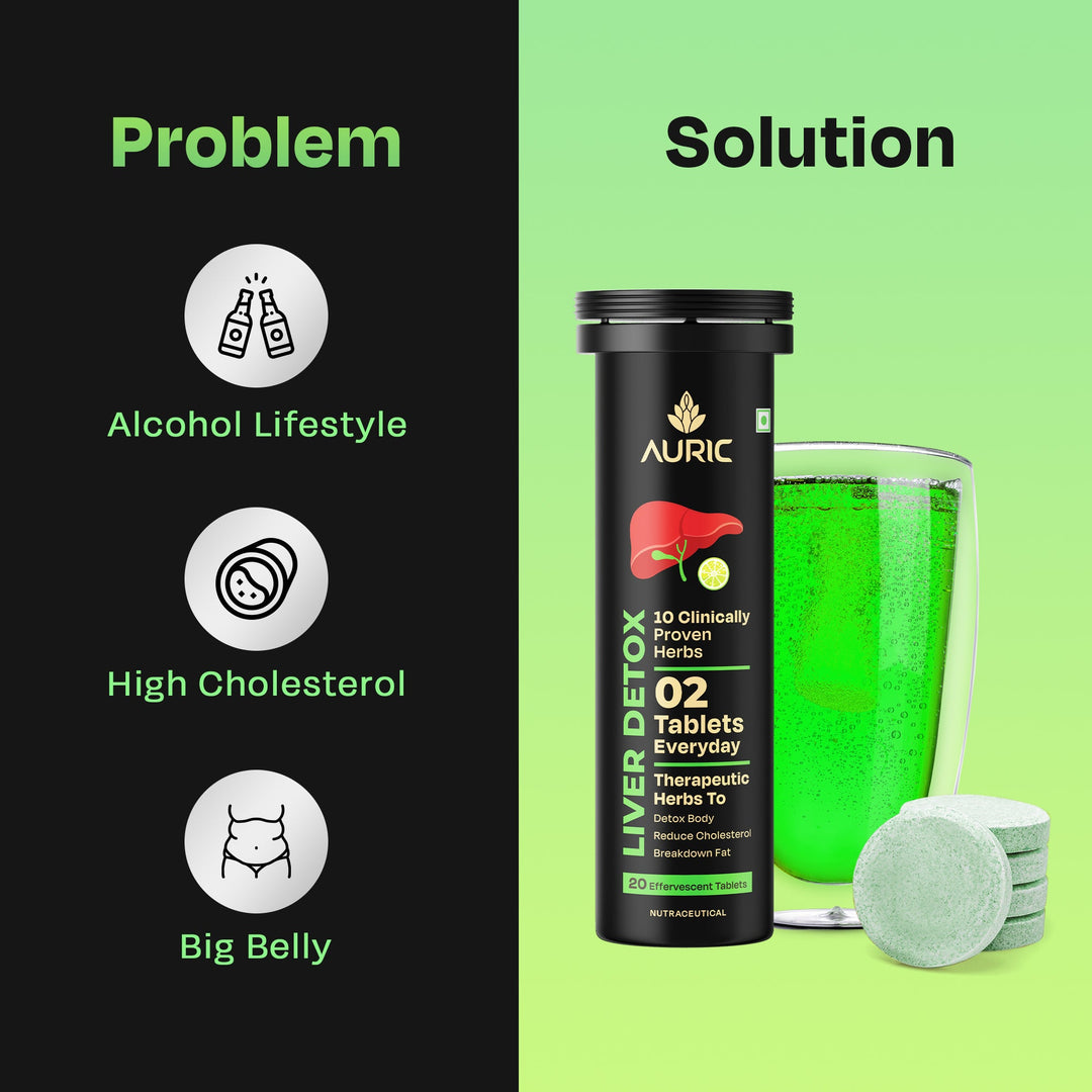 Auric Liver Detox Effervescent with 10 Super Ayurvedic Herbs