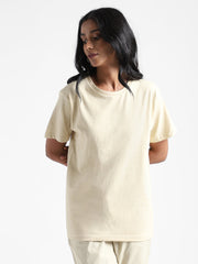 LivBio Women's T-Shirt | Lemon Yellow | 100% Organic Cotton | Naturally Dyed Fiber | Casual Crew Neck