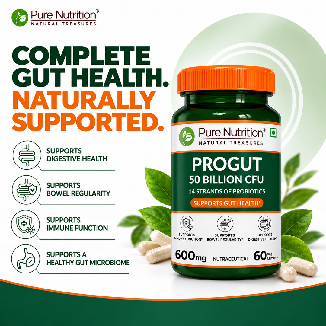 Progut 50 Billion CFU | Advanced Probiotic for Gut & Immune Health| 60 veg Capsules