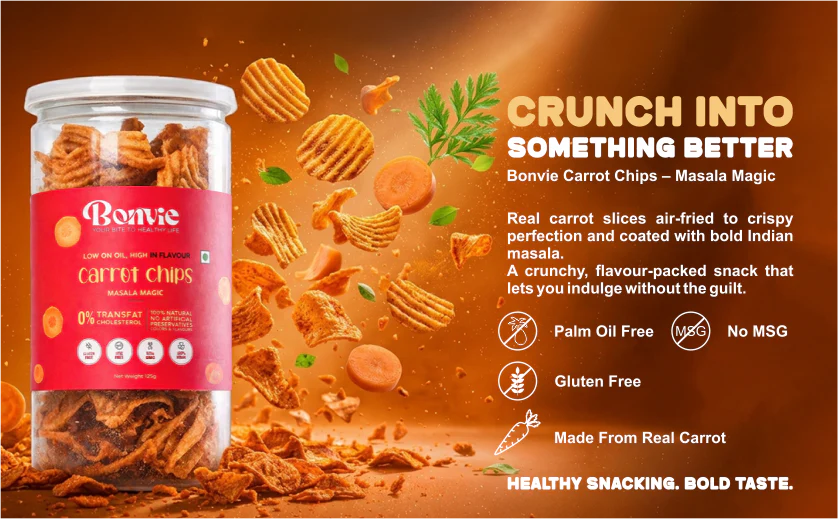 Bonvie Carrot Chips - Masala Magic Pack of 3