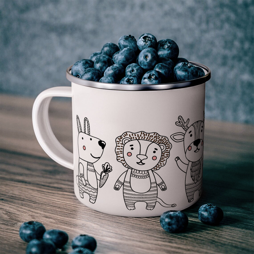 The Whimsical Artist Enamel Designer Coffee Mug (Animal)