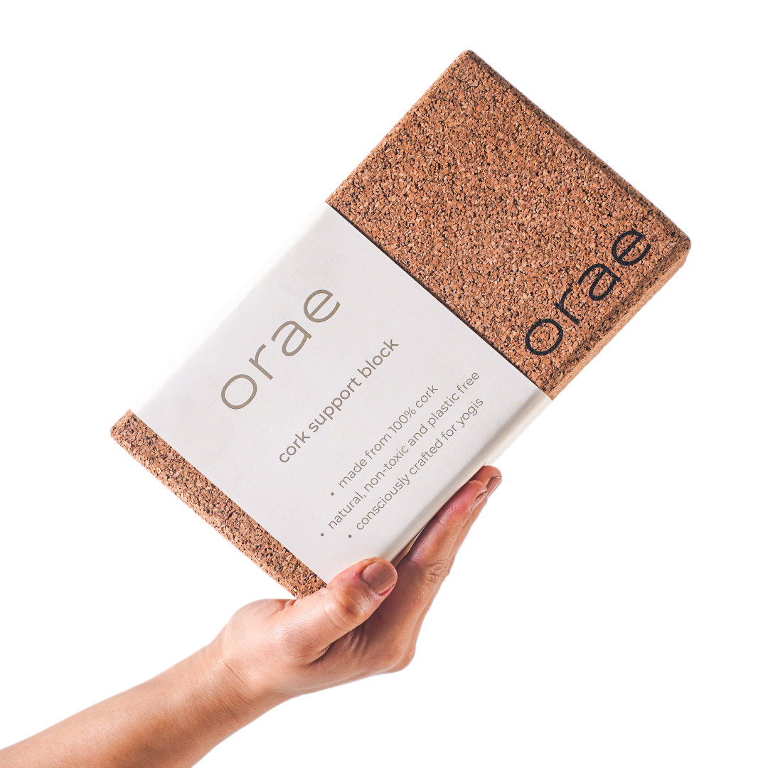 Orae Cork Support Block -  Supportive and Comfortable for Stability, Balance in Yoga & Pilates
