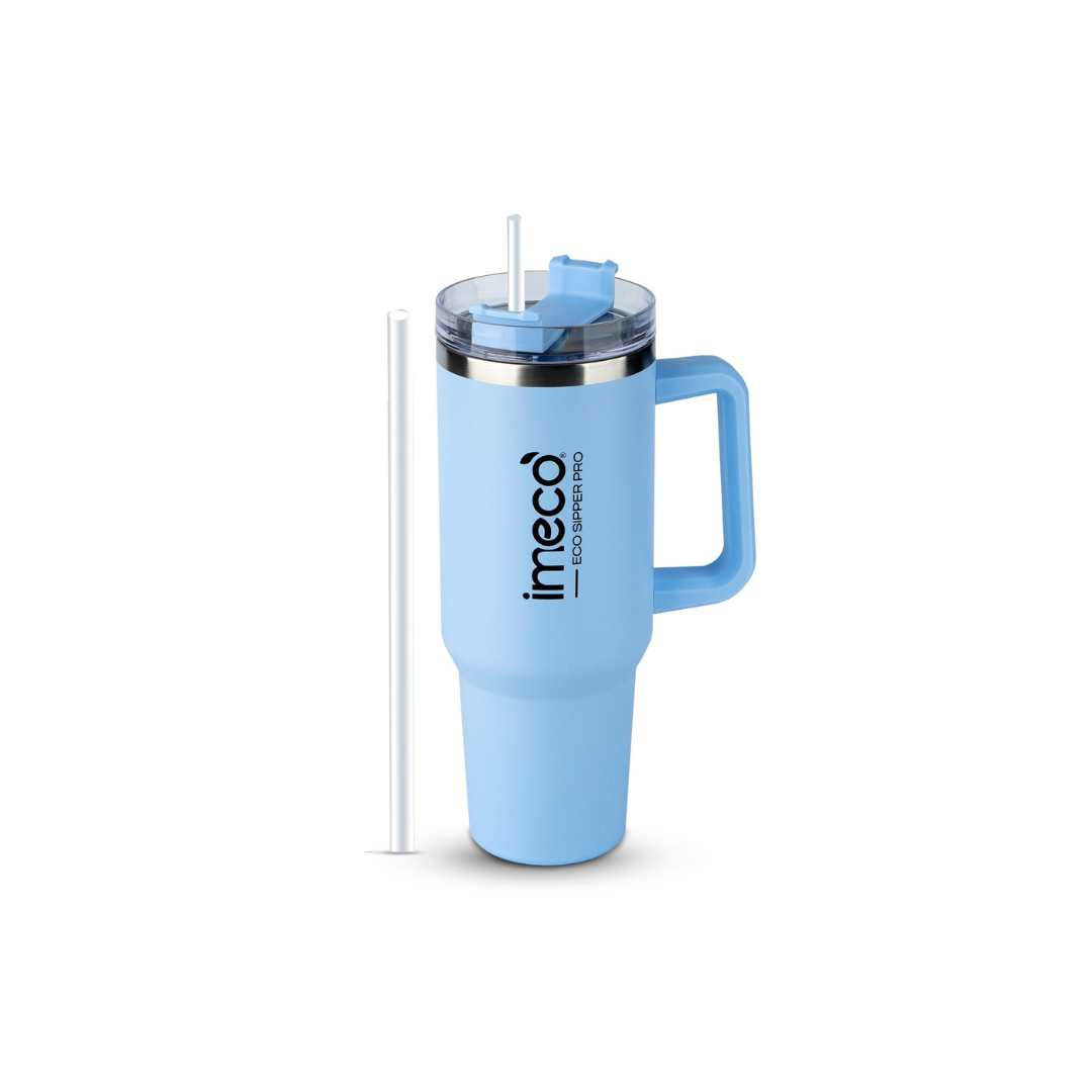 IMECO ECO-SIPPER PRO Insulated Stainless Steel Tumbler - Stylish Cup with Lid & Straw - Leak-Proof & BPA-Free - 1200 ml