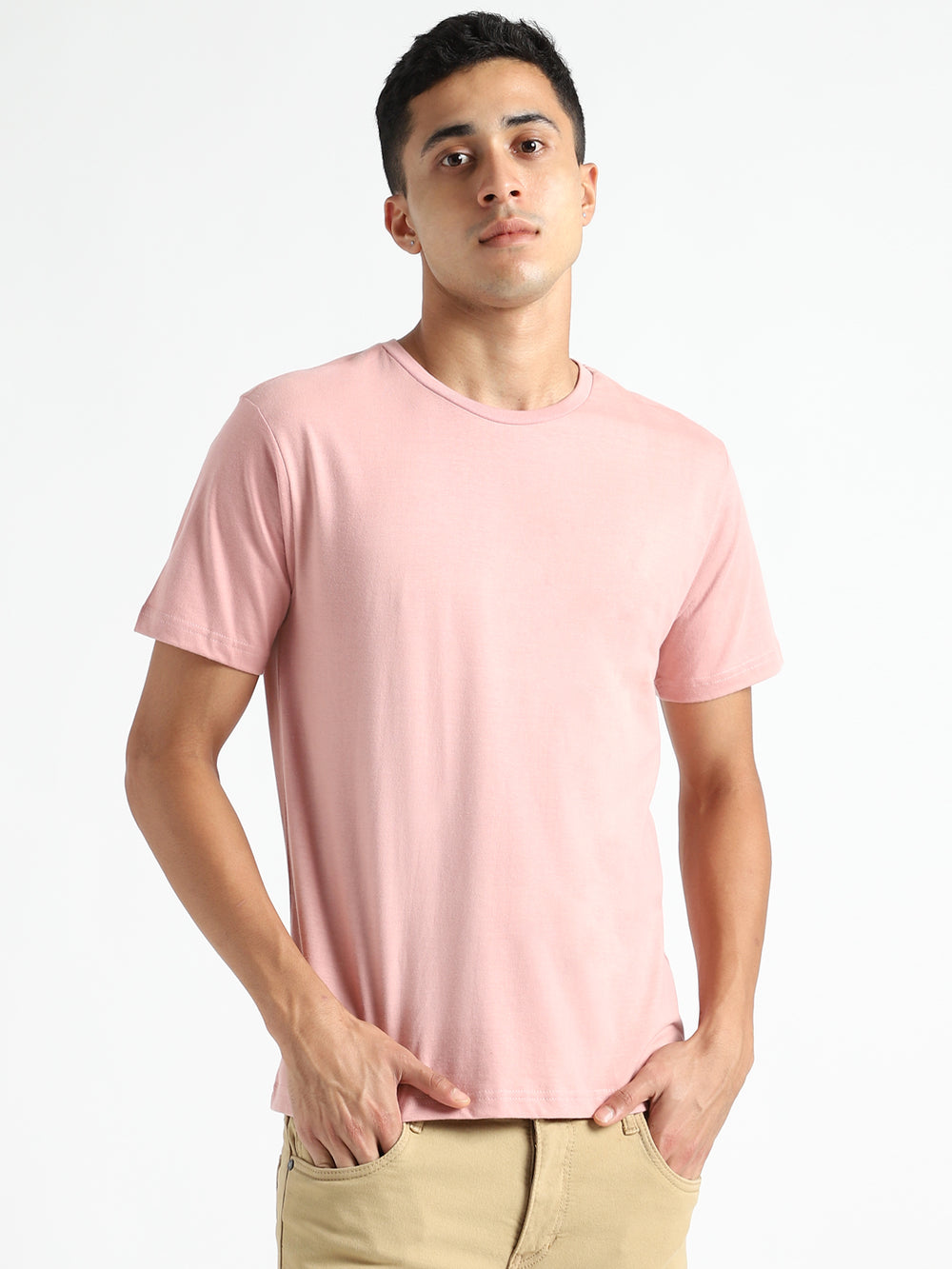 LivBio Men's T-Shirt | Earth Pink | 100% Organic Cotton | Naturally Dyed Fiber | Casual Crew Neck