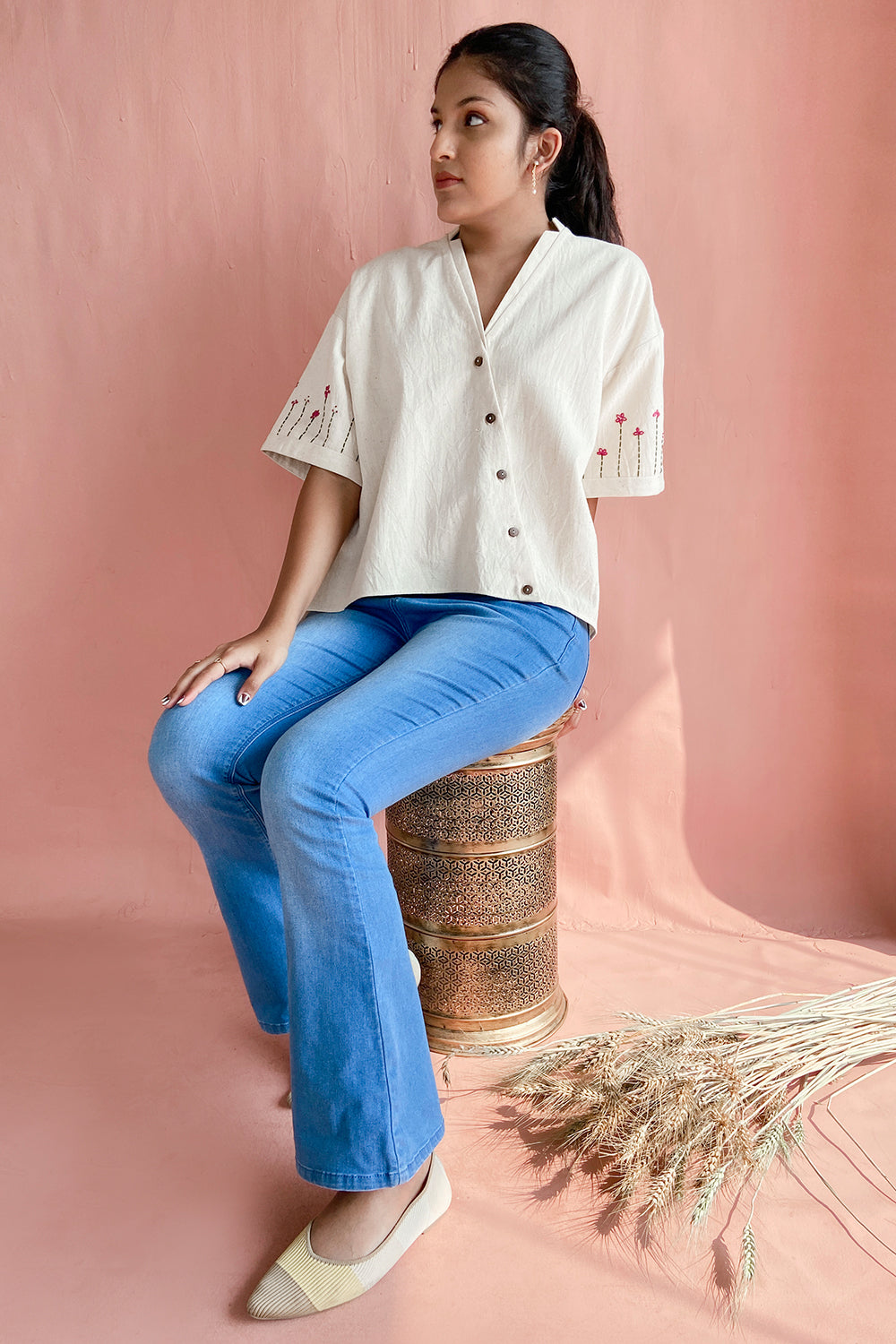 ITIDOR Half Sleeves - Nunchi Blouse - Western Blouse