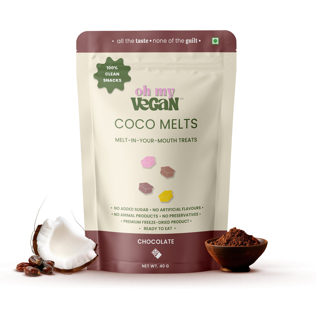 Oh My Vegan Chocolate Coco Melts – Healthy Plant Based Freeze-Dried Treats - 40 Grams
