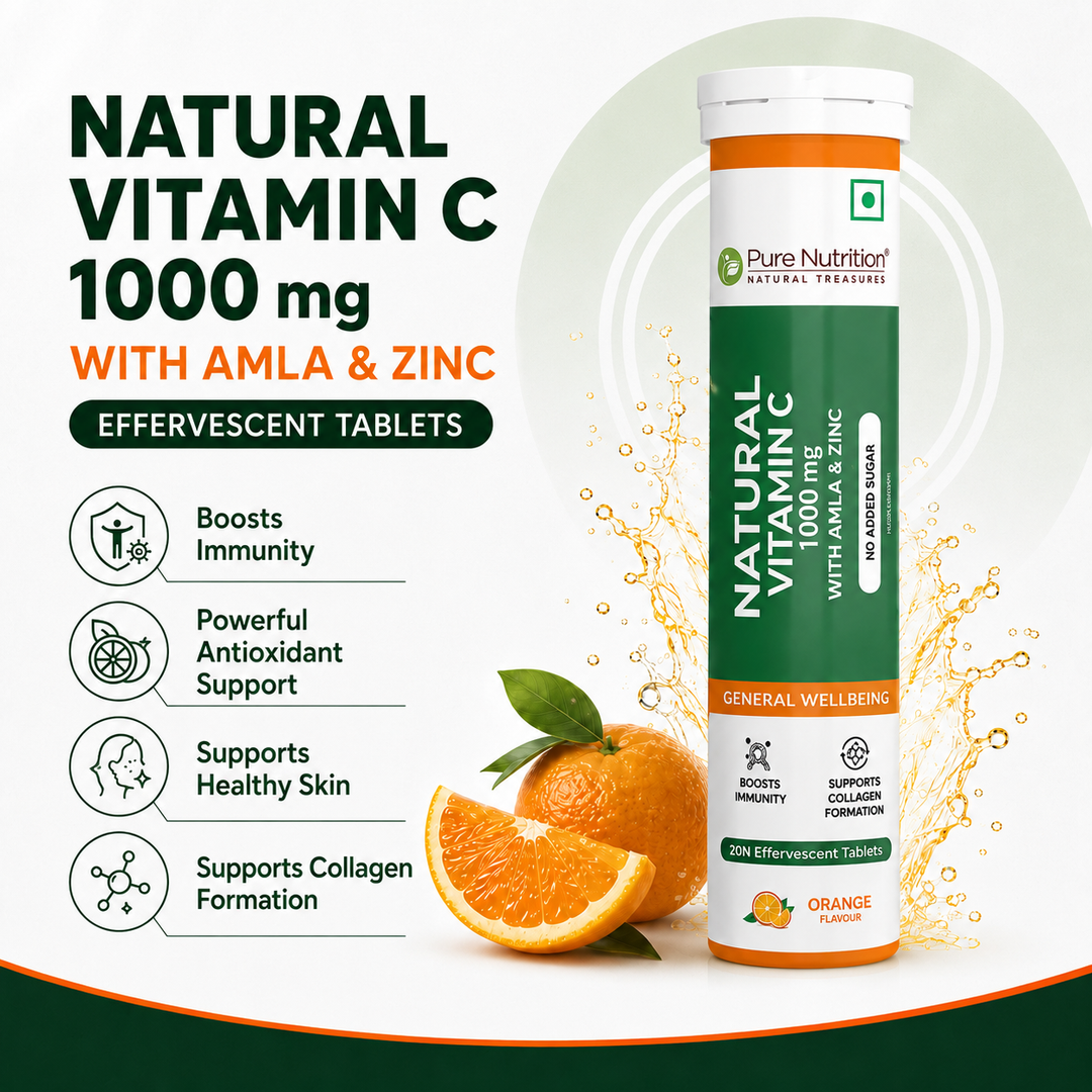 Vitamin C with Amla & Zinc For Immunity & Skin Care |Orange Flavour - 20 Effervescent Tablets
