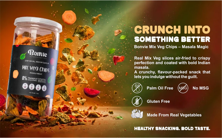 Bonvie Mix Vegetable Chips - Masala Magic Pack of 3