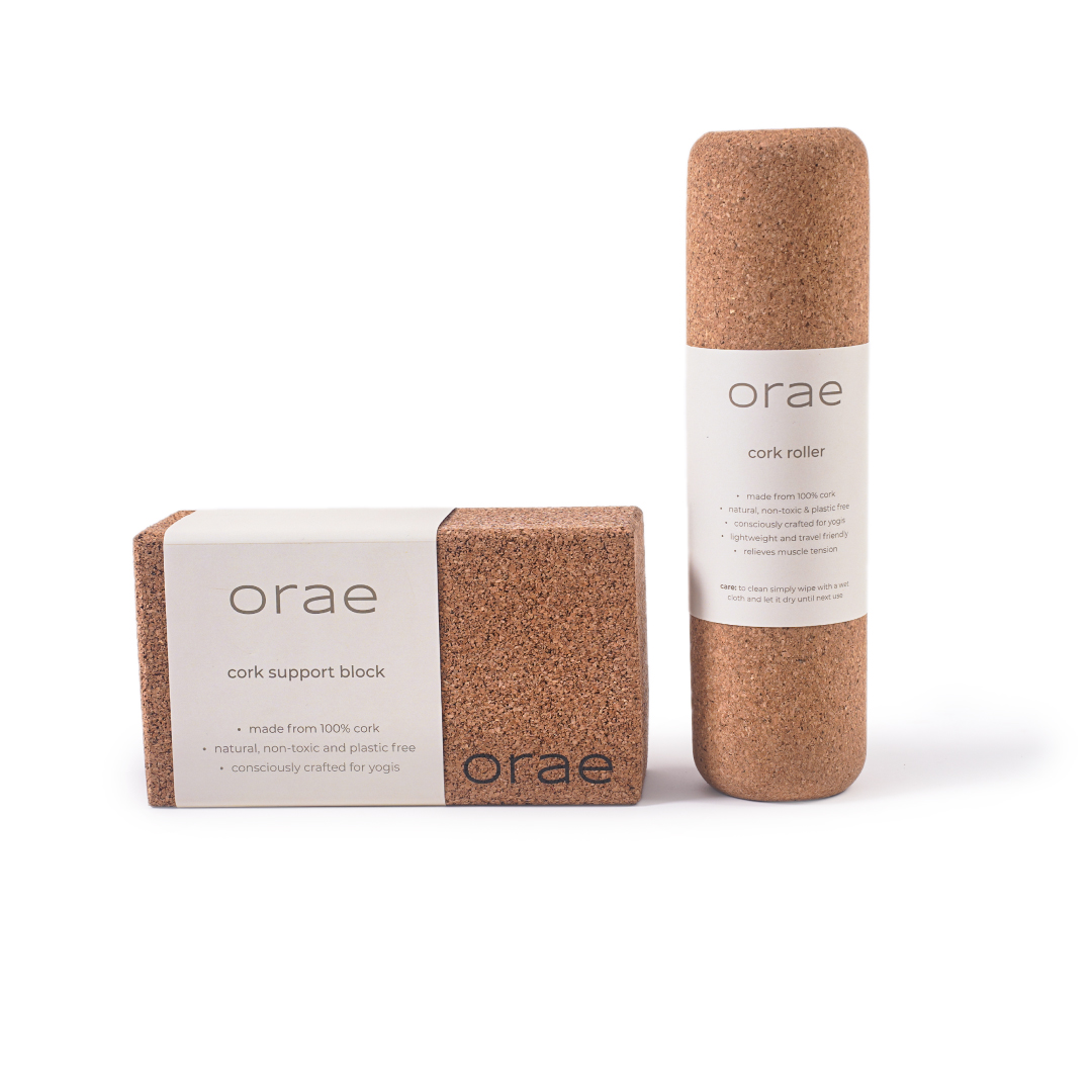 Yoga Prop Kit - Support Block to Deepen Stretches & Roller for Deep-tissue Massage