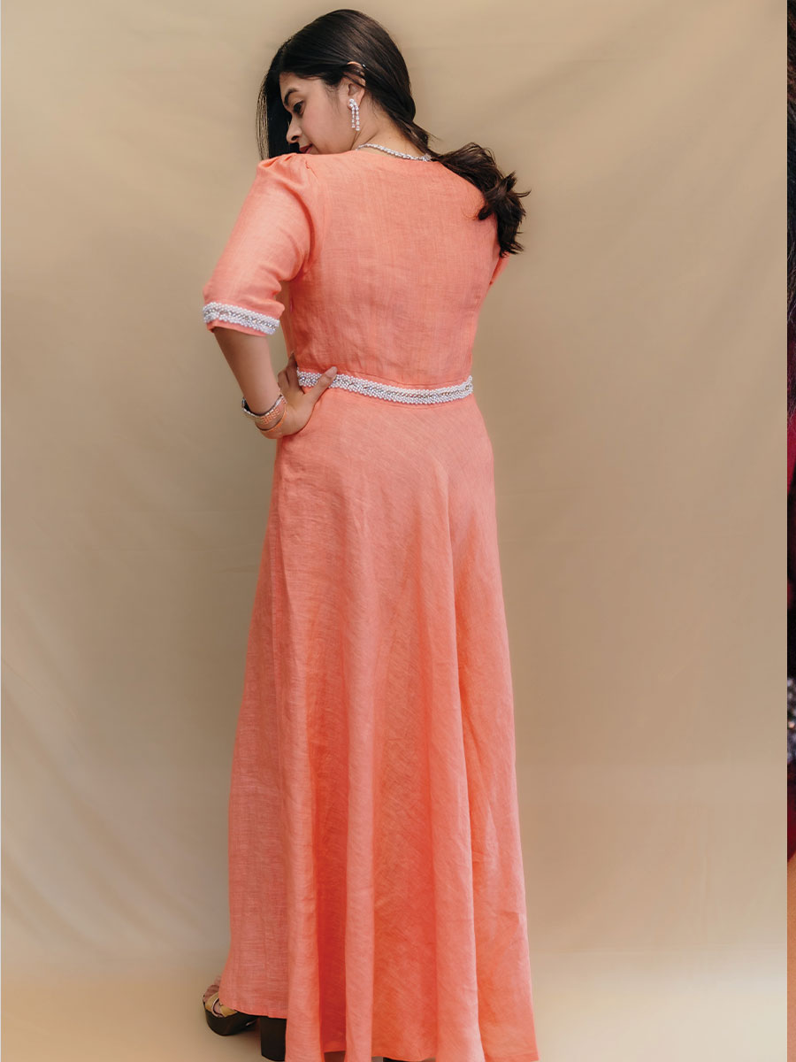 SURYA ANARKALI LINEN DRESS