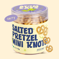 Atom Eats Salted Mini Knots Jar  | (70g Pack X 2) by Atom Eats