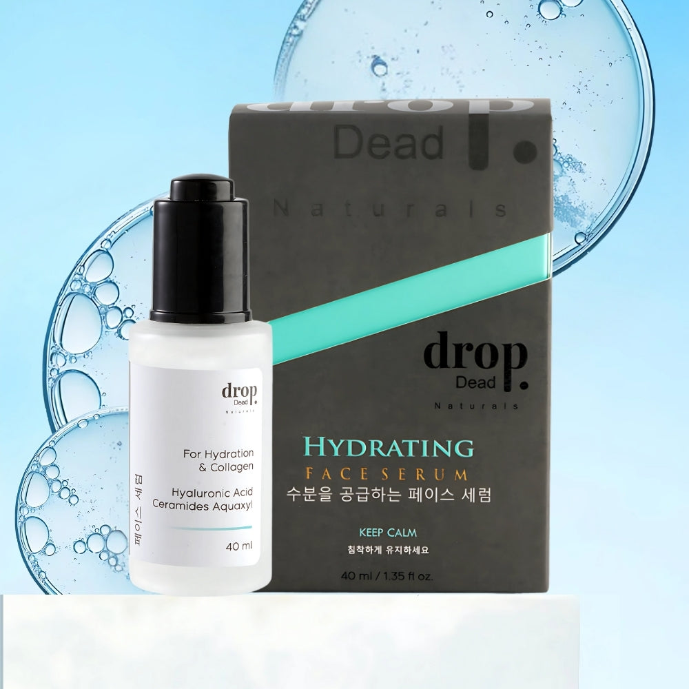 DropDead Naturals Hydrating Face Serum | Hyaluronic Acid & Ceramides | 40 ml
