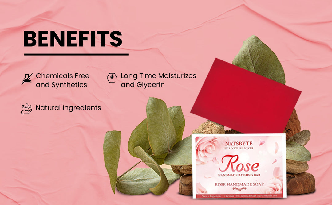 Natsbyte Pure Organic Handmade Soap Rose for Bath - 120g |