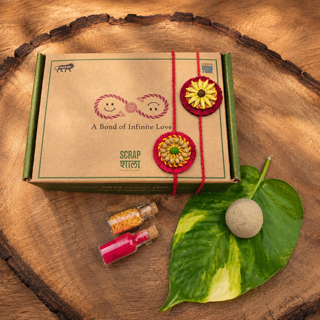Akkad-Bakkad Sibling Box | Pair Rakhi Plantable Rakhi Gift Set | Eco-Friendly Rakshabandhan 2026 | Scrapshala