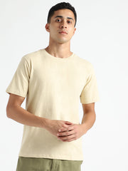 LivBio Men's T-Shirt | Lemon Yellow | 100% Organic Cotton | Naturally Dyed Fiber | Casual Crew Neck