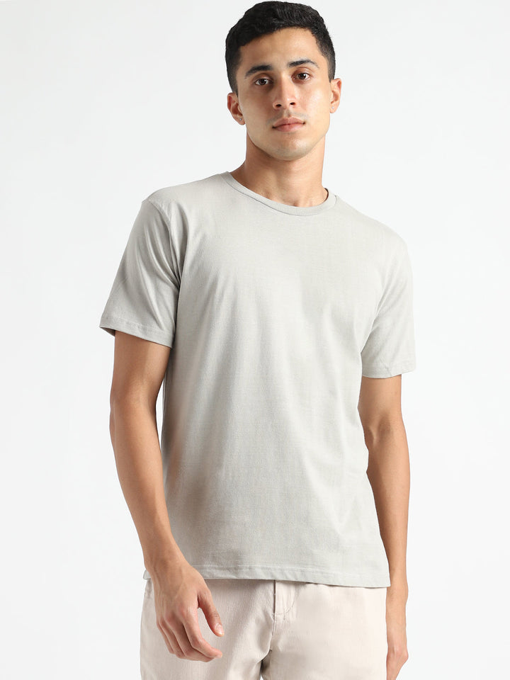 LivBio Men's T-Shirt | Slate Grey | 100% Organic Cotton | Naturally Dyed Fiber | Casual Crew Neck