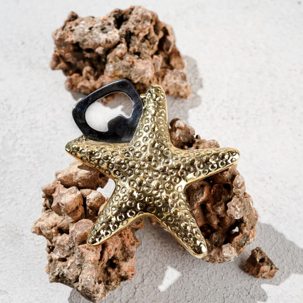 Pravaah Meen (Starfish) Brass Bottle Opener | Made in Solid Brass | Bar Accessories
