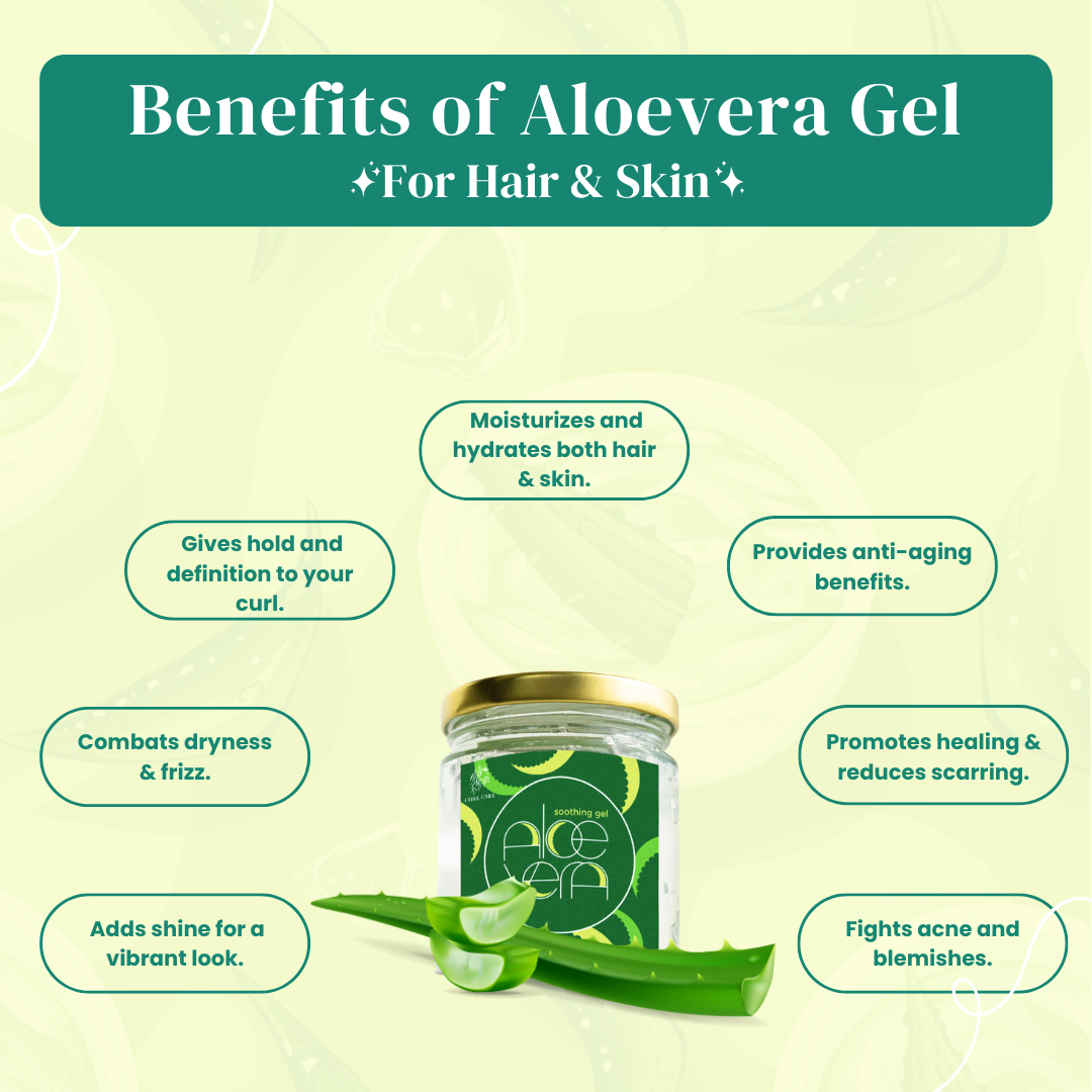 Curl Care Organic Aloe Vera Gel - 200ml for Hair & Skin