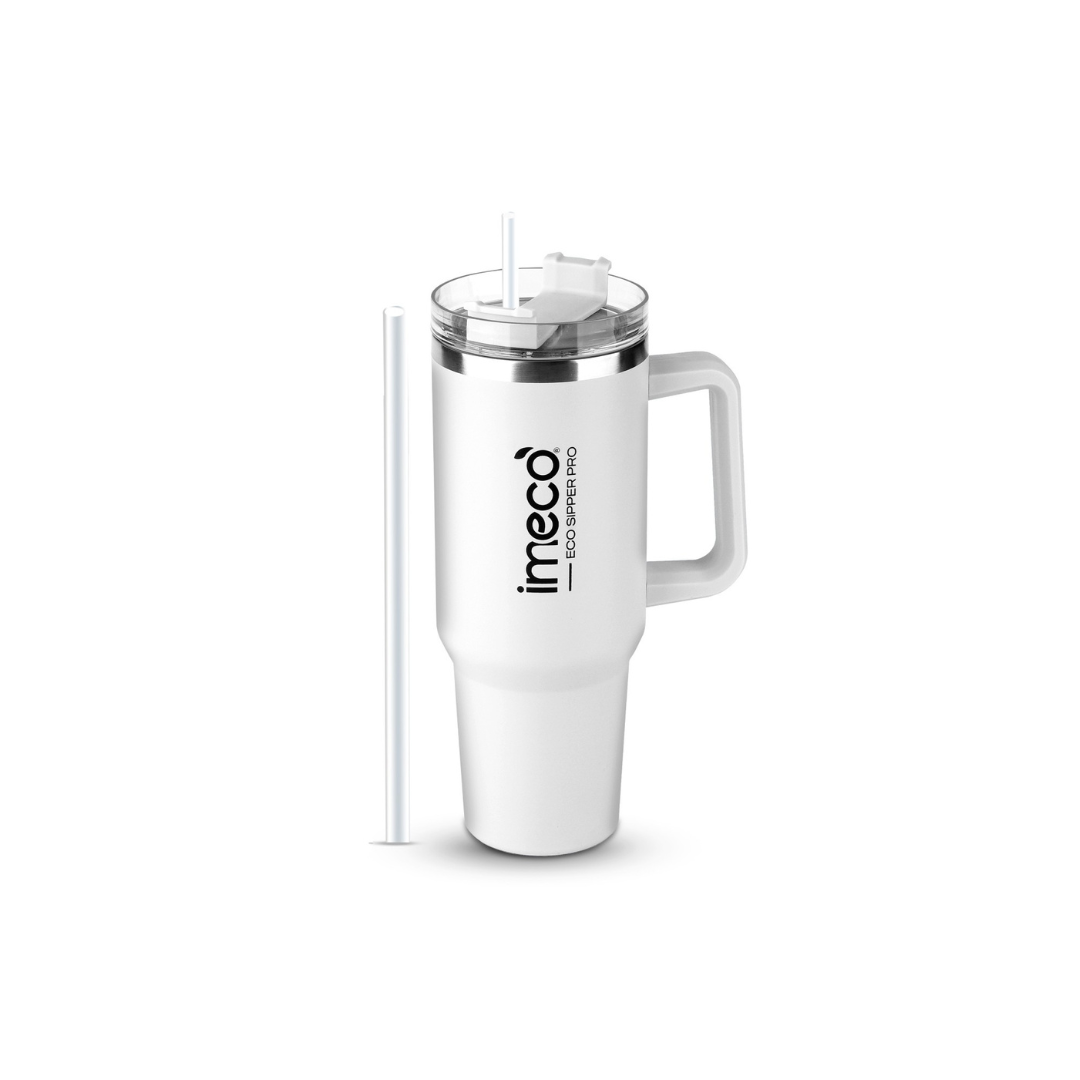 IMECO ECO-SIPPER PRO Insulated Stainless Steel Tumbler - Stylish Cup with Lid & Straw - Leak-Proof & BPA-Free - 1200 ml