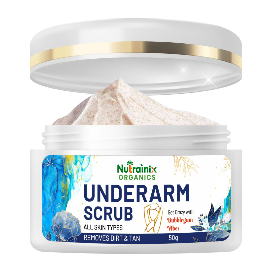 Nutrainix Organics Underarm Scrub Embrace Confidence with Gentle Tan Removal & Brightening for Underarms - 50 gm