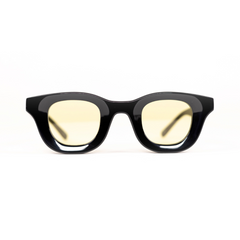 Monkstory MonkStory Thick Acetate Unisex Sunglasses - Black With Yellow Lens