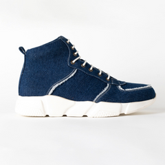 Monkstory Skream High Top Lace Denim Sneakers