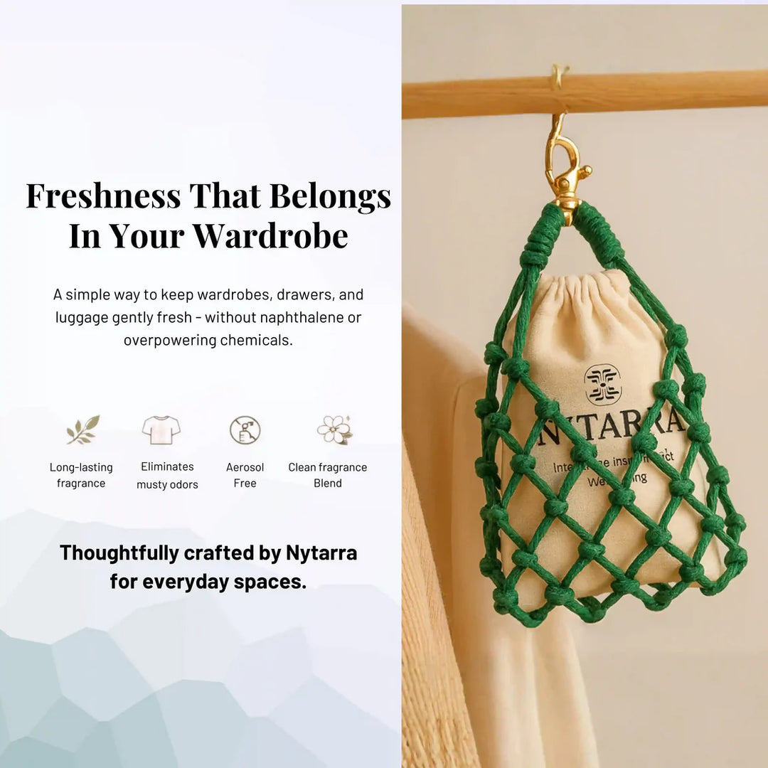 Nytarra Aroma Sachet - Blue Tranquil | Reusable & Refillable Wardrobe Freshener | Toxin-Free, Phthalate-Free