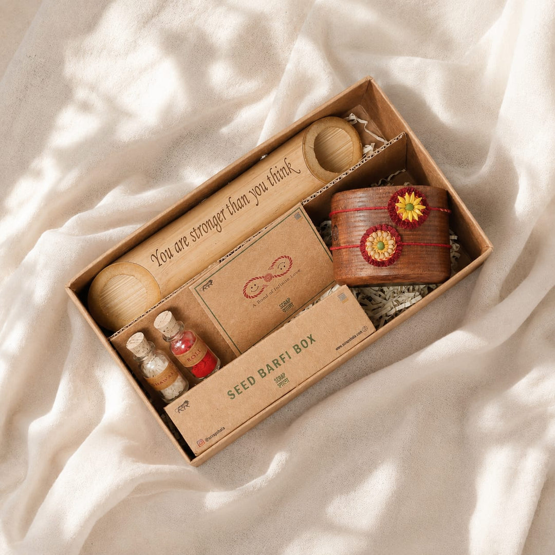 Akkad-Bakkad Plantable Rakhi Gift Hamper | Eco-Friendly Rakshabandhan 2026 | Handmade Sustainable Gift Set by Scrapshala