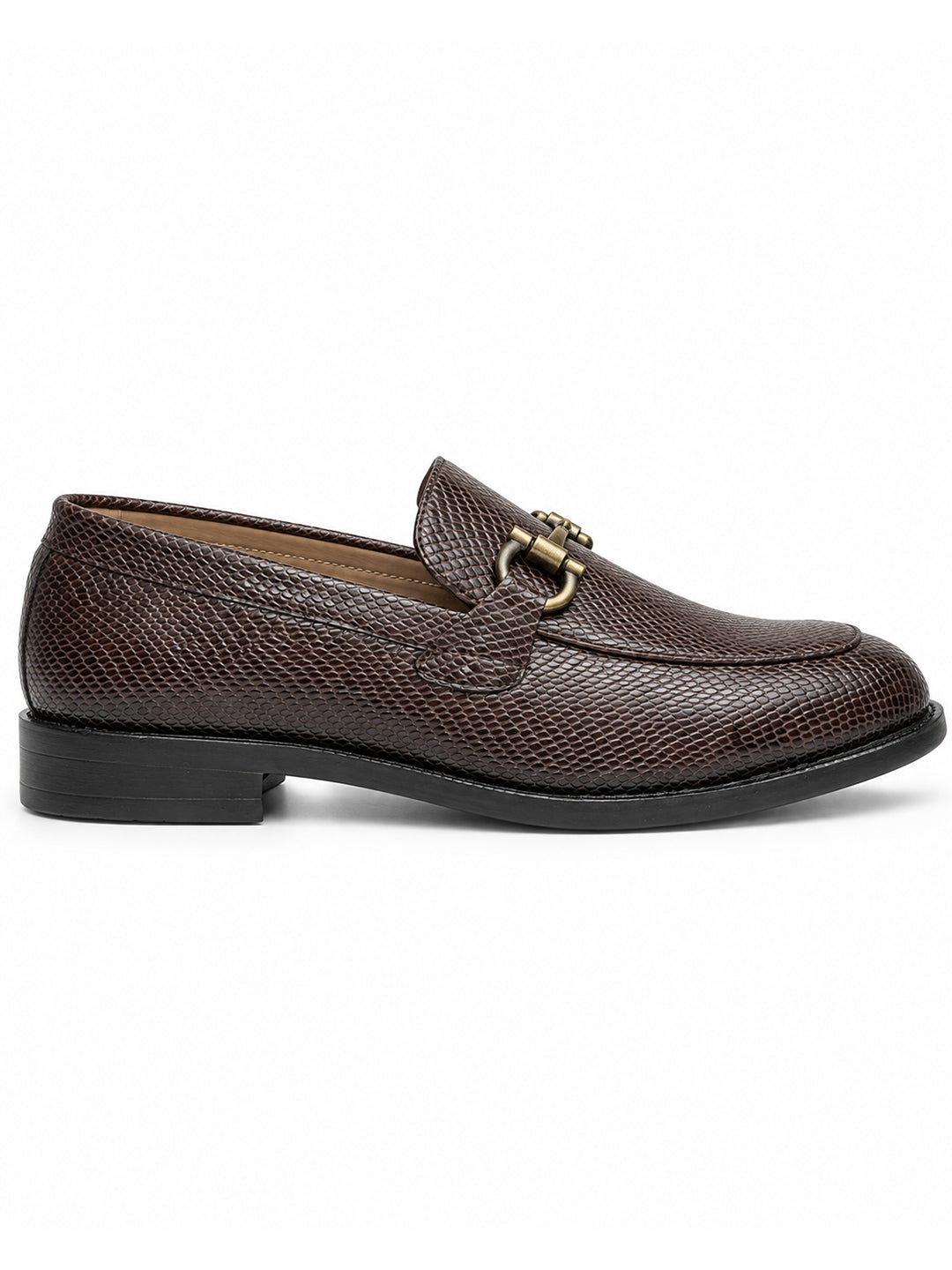 Stunner Brown Textured Loafers