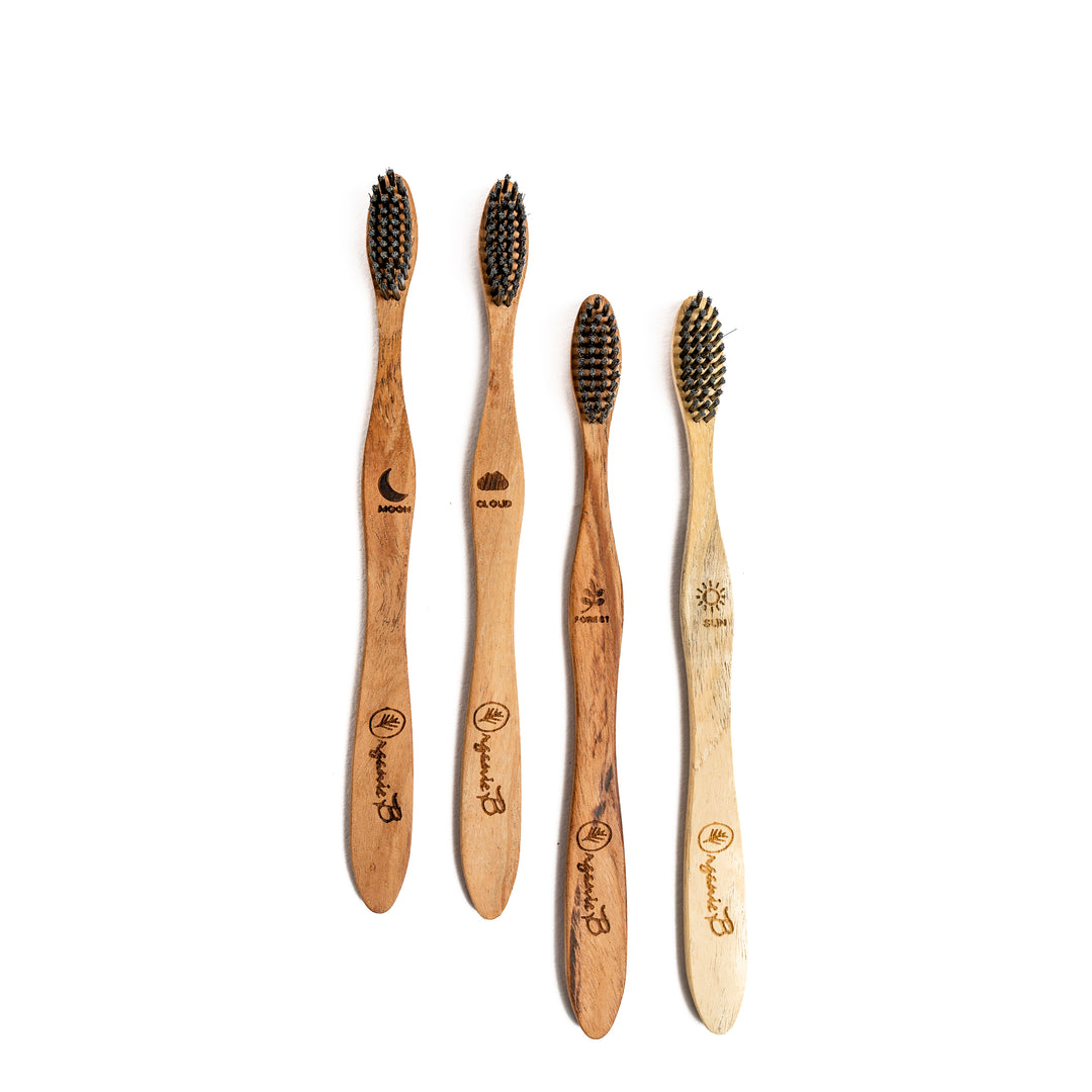Organic B Neem Toothbrush|4 Pcs|Soft Bristles| Black| Adult