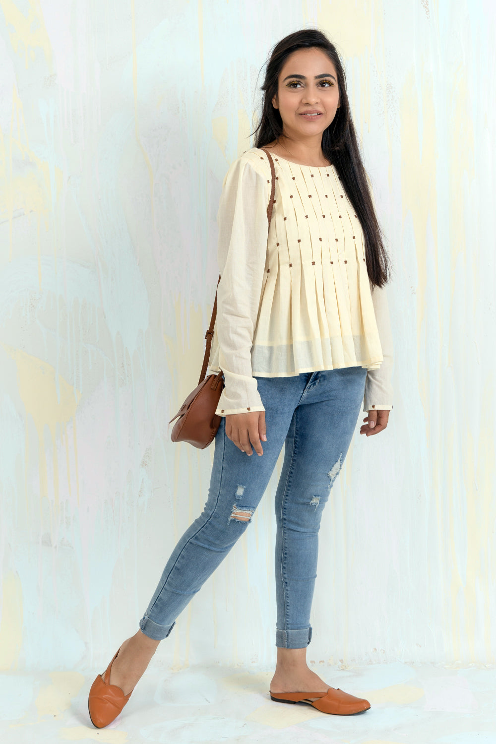 ITIDOR Kira Blouse - Box Pleated Full Sleeved Blouse