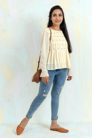 ITIDOR Kira Blouse - Box Pleated Full Sleeved Blouse