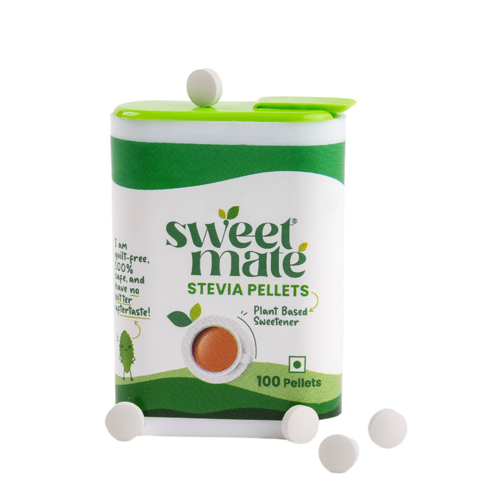 Sweetmate Stevia Tablets | Plant-Based Sweetener | 100 Tablets, Pack of 2