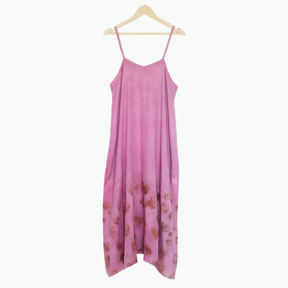 Bageeya “Lilac” Pure Mul Strap Dress|Crafted with Sacred Temple Rose and Lac