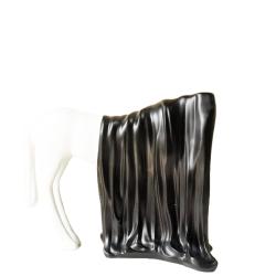 Elegant Horse Strands Decor Piece – Resin White & Black Horse Sculpture | Luxury Home Decor Showpiece
