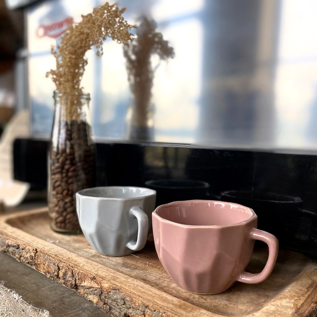 Pravaah Saar Tea Cups | Pastel Pink, Pastel Grey and Pastel Blue