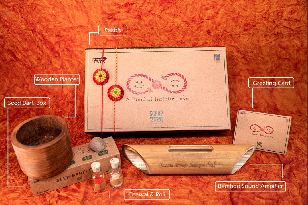 Scrapshala Akkad-Bakkad Rakhi Gift Box | Set of 2 Plantable Rakhis