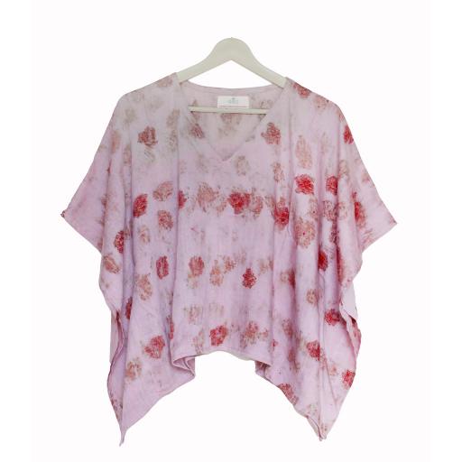 "Bageeya “Gulnaar” Natural dyed  Khadi Tussar Cotton Crop Top
 | Crafted with Sacred Temple Lac and Rose"