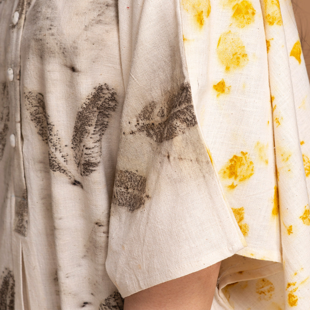 Bageeya “Vann” Natural Dyed Khadi Organic Cotton Rohanna kurti | Crafted with Marigold and Guava